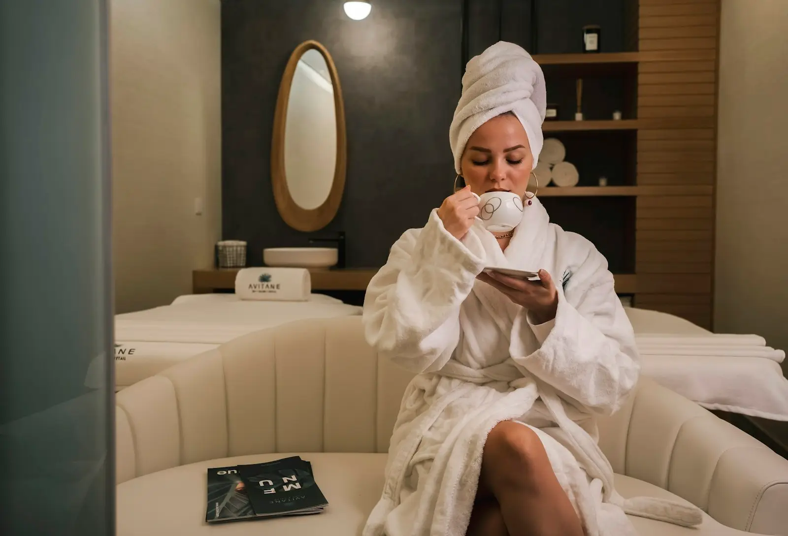 A premium spa lounge